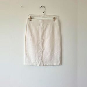 Tahari White Pencil Skirt Stretchy Office Career Preppy Old Money School Size 8